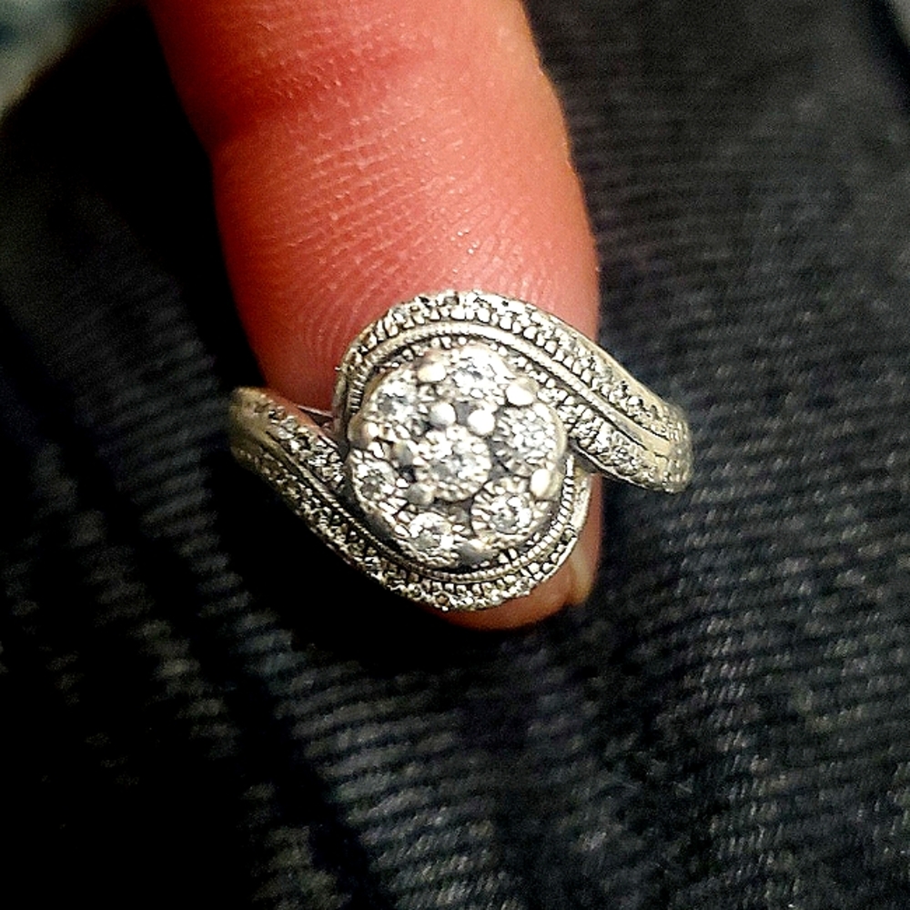 JTW FOREVER BRIDE STERLING SILVER AND DIAMOND WEDDING BAND